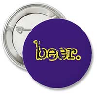 round purple beer pinback button