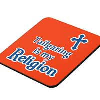 orange drinking coaster - tailgating is my religion