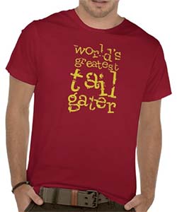 worlds greatest tailgater t-shirt - red with gold lettering