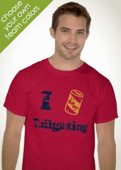 I Heart Tailgating Tshirt with Beer Can instead of Heart - Tailgating Shirt Ideas