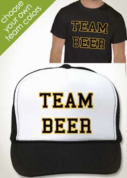Team Beer Trucker Hat and Apparel, available in any Team Colors